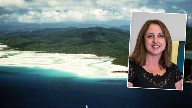 Justine Barwick, 46, of Burnie, was swimming near a yacht when bitten by a shark off the Whitsundays on Wednesday.