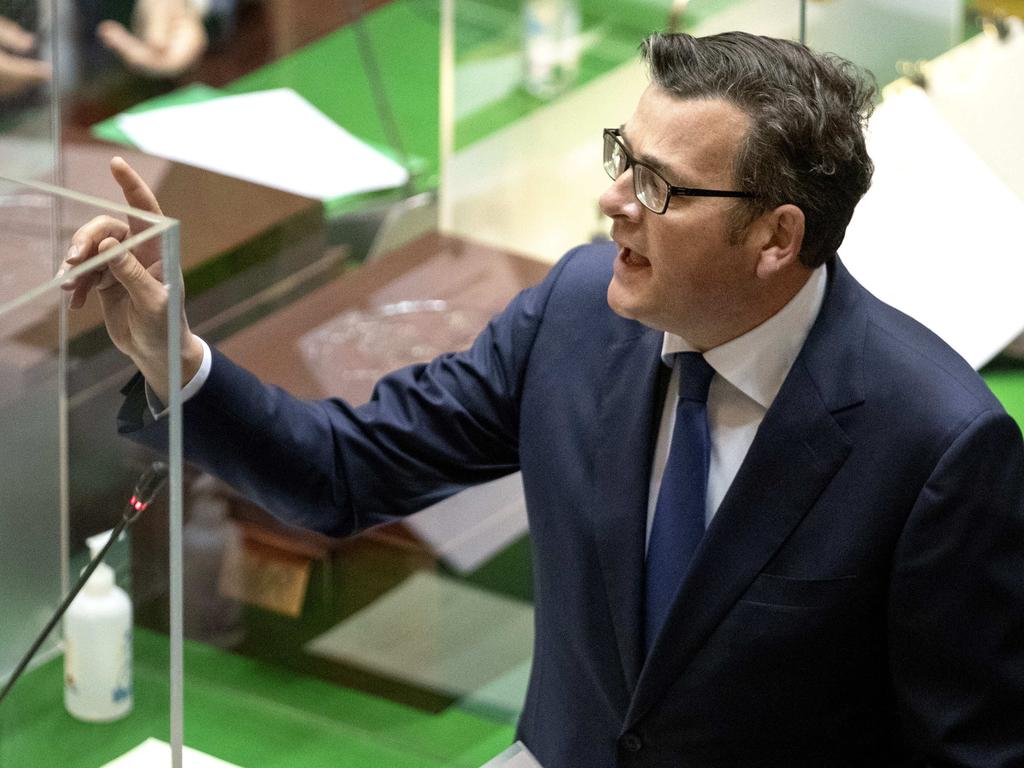 Victorian Premier Daniel Andrews fires up during question on Thursday afternoon. Picture: David Geraghty/NCA NewsWire