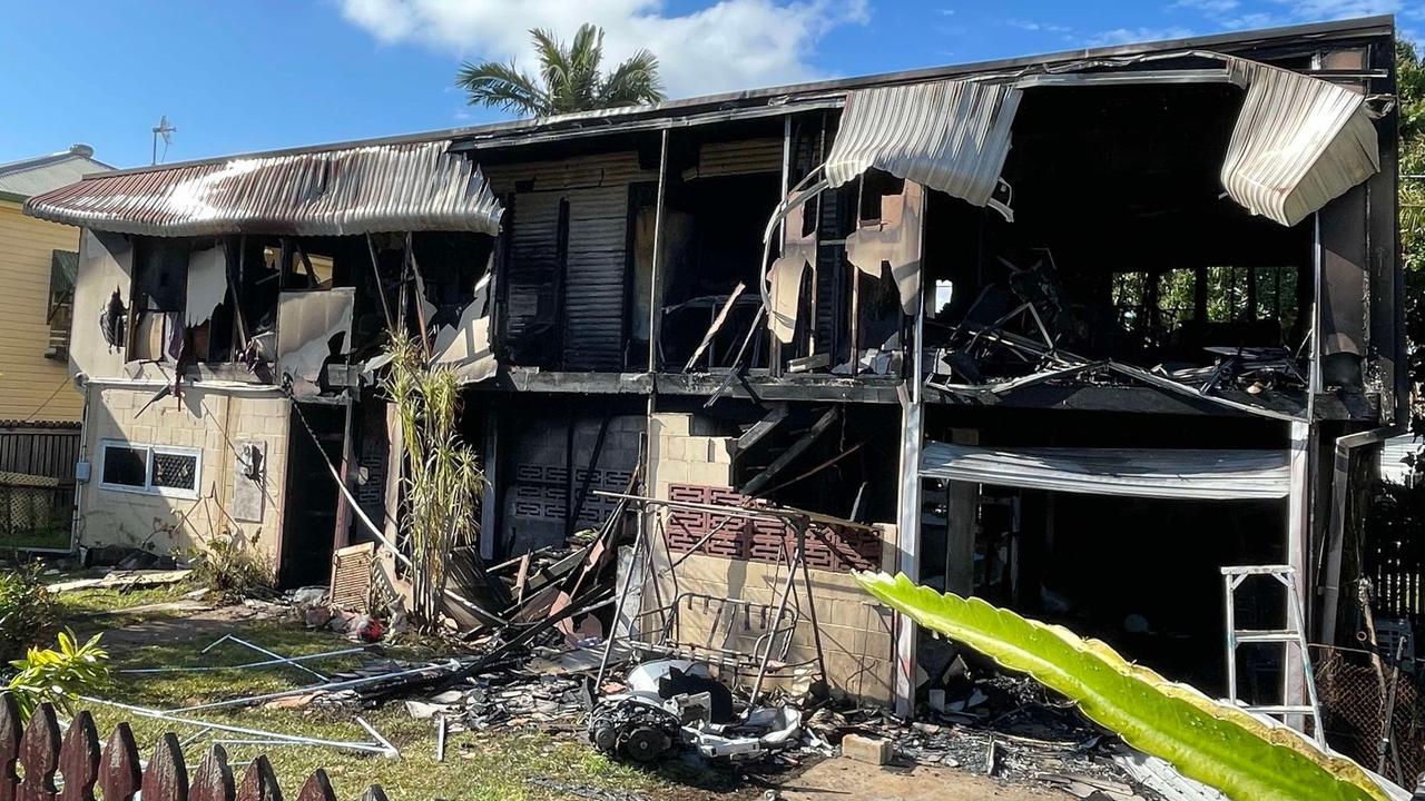 Photographs from the scene of a fire at Sixth St, South Townsville, that sparked late on Monday night. Picture: Leighton Smith