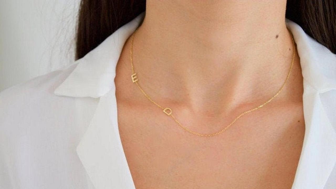 Gold Initial Necklace. Image: Etsy.