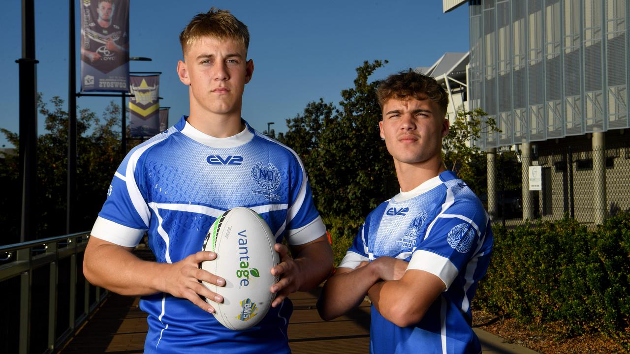 Rugby league regional captains. Northern Captains U18s Kaiden Lahrs and U15s Lincoln Baker. Picture: Evan Morgan