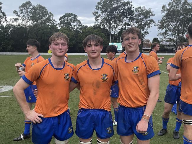 Terrific trio - captain Tom Howard with his flankers Sebastian Gardner and Ben Caughley.