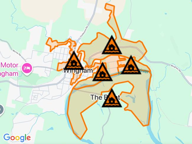 NSW floods: Suburbs at risk. Picture: Hazards Near Me NSW