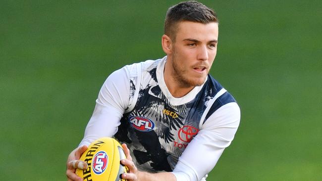 Crows wingman Paul Seedsman was back in training on Thursday night, encouraging the Adelaide match committee to name the line breaker in the preliminary 26-man squad for Sunday’s AFL clash with Greater Western Sydney at Adelaide Oval. Picture: David Mariuz (AAP)