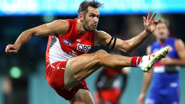 Kennedy booted a captains’ goal for the Swans. Picture: Phil Hillyard