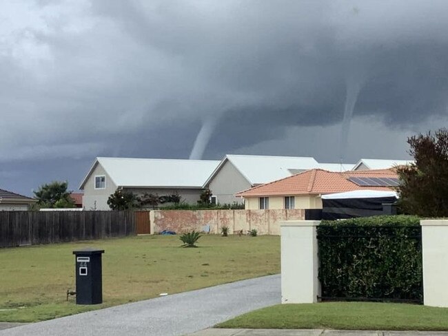 The water spouts seen over houses. Picture: Sue McDonald