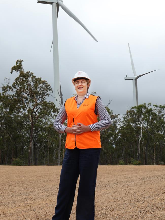 Premier Annastacia Palaszczuk slipped in a surprise announcement about a possible youth detention centre situated in Cairns while making a visit to a Far North wind farm. Picture: Supplied by Queensland government