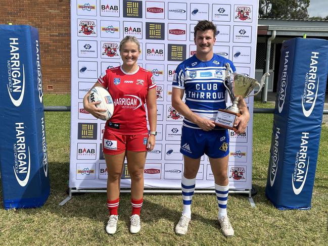 Illawarra Steelers HNWP captain Lily Rogan and Thirroul Butchers captain Hayden Crosland launch the 2024 season. Picture: Contributed