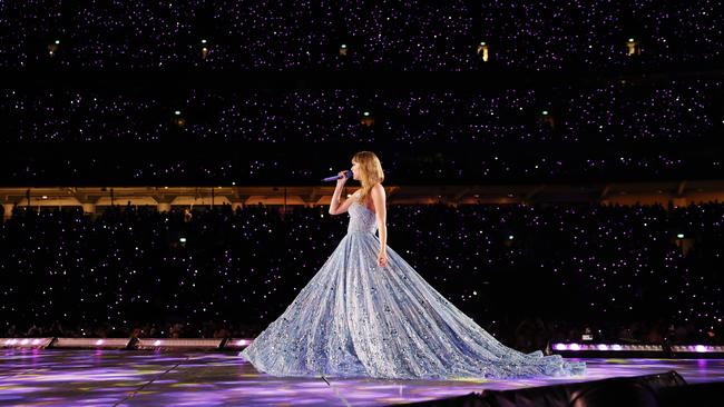 Her latest mashup was a rendition of Haunted that led into Exile, causing wild cheers across the crowd. Picture: Don Arnold/TAS24/Getty Images for TAS Rights Management