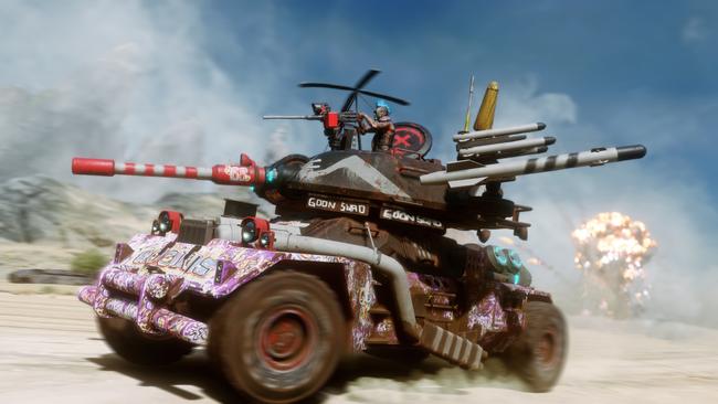 There are a number of cool vehicles in the game, including this tank, but little reason to bother using them.