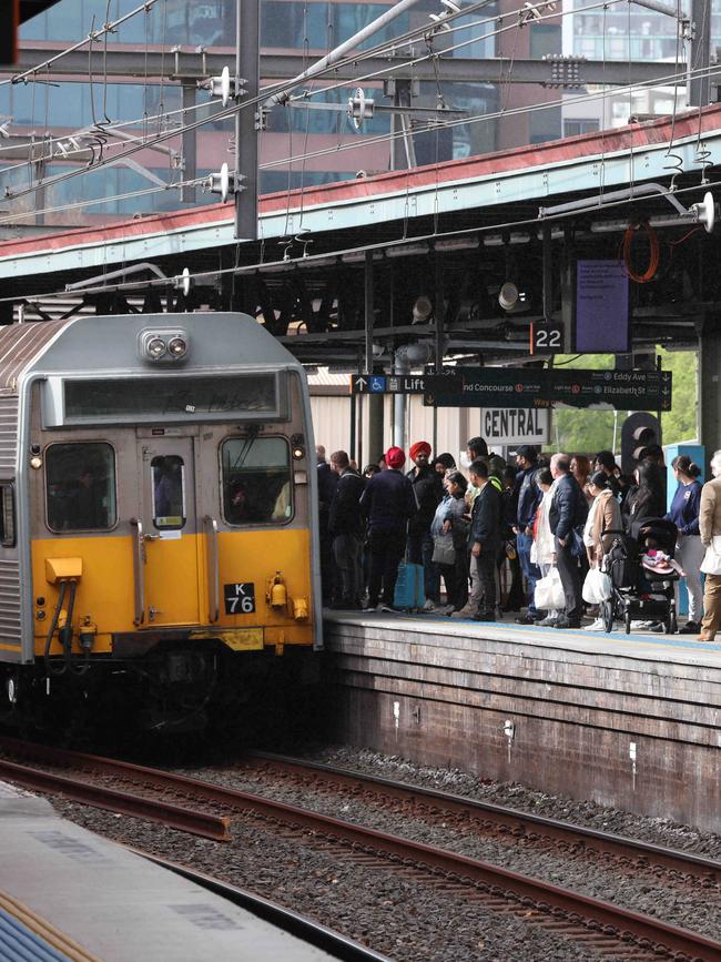 Busy Central Station during RTBU’s industrial action in August. Picture: Damian Shaw