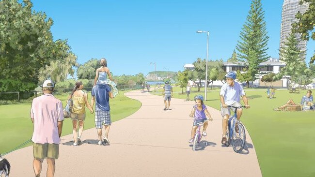 Artist impression of the Gold Coast Oceanway at Burleigh.