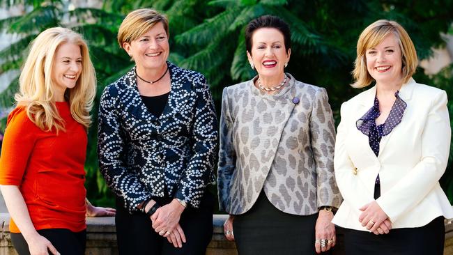 The City of Sydney election will be one to watch with Angela Vithoulkas (from left), Christine Forster, Clover Moore and Linda Scott all running for mayor. Picture: Jonathan Ng