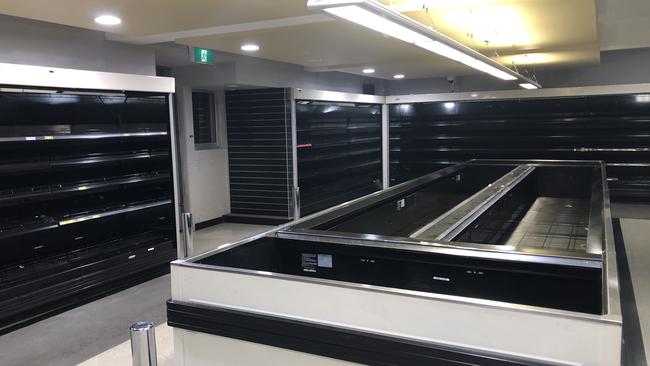 The once bustling supermarket is now barren.