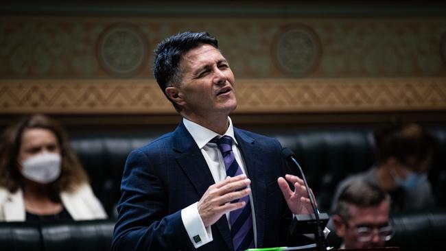 NSW Minister Customer Service Victor Dominello speaking at Question Time held at the parliament of NSW in Sydney. Picture: NCA NewsWire / Christian Gilles. POOL for NCA NewsWire.