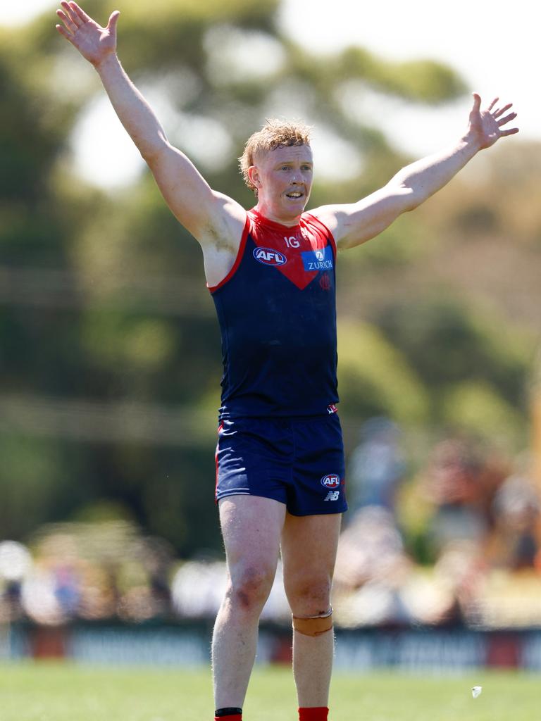 Clayton Oliver during the match sim. Picture: Michael Willson/Getty Images