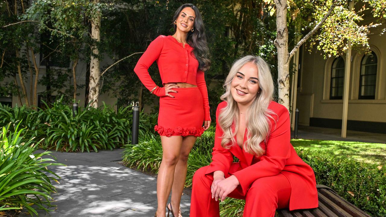 Best friends turned business partners Nicola Nikolaidis (left) and Nicole Tomasek (right) have launched their brand By NIKŌL, combining sun protection and beauty. Picture: NewsWire / Brenton Edwards