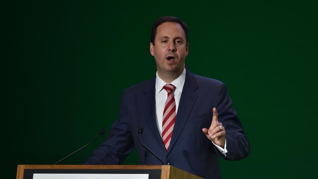 Steve Ciobo heaped praise on the rising superpower at a Shanghai conference last night. Picture: AFP/Peter Parks