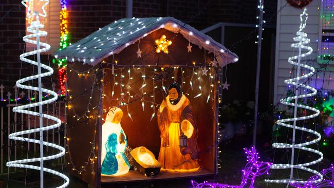 The reason for the season: Joe ans Doris Caruana's frontyard. Picture: Jordan Shields