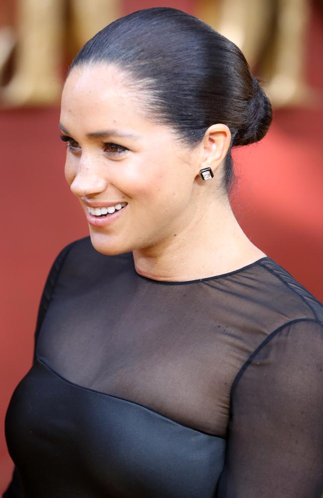 Meghan’s hair was pulled back into a sleek bun. Picture: Chris Jackson/Getty Images