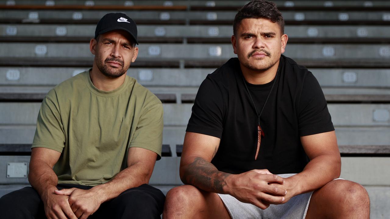 Latrell Mitchell and Cody Walker are calling for a change in the laws. Picture: Tim Hunter.