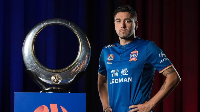 Dimi Petratos of the Newcastle Jets at the A-League season launch this week