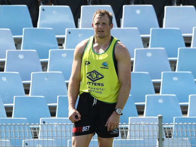 Josh Morris during Cronulla Sharks NRL training at Shark Park, Woolooware. Picture: Brett Costello