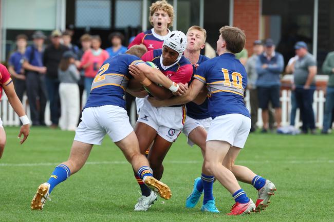 Brisbane State High former student Netani Lesimaikimatuku (white headgear) is knocking on the door for a first grade call up this season.