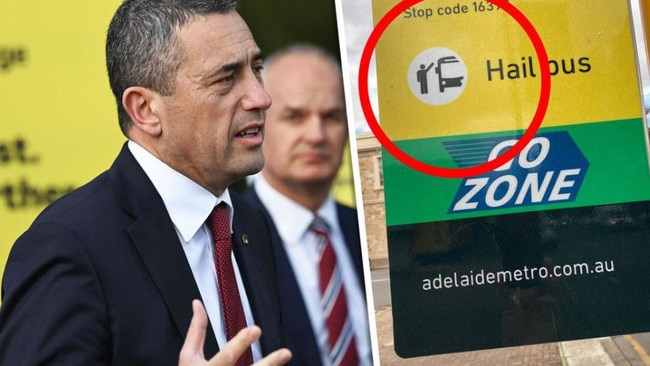 The transport minister says a bus sign in use in Adelaide for the past three years will be reviewed after a complaint from a distinguished member of the Jewish community.