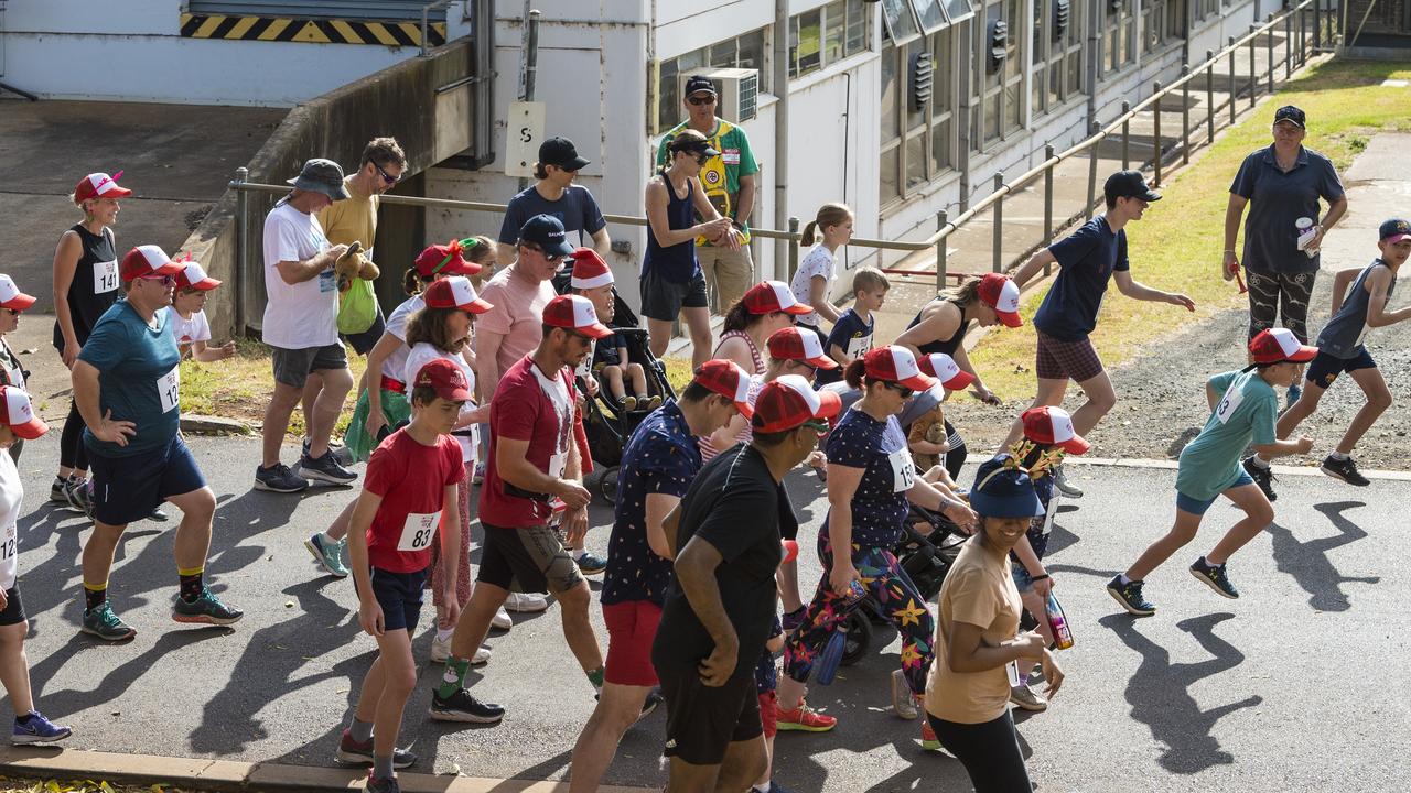 The start of the 2.5km event of the Toowoomba Hospital Foundation's Reindeer Run at Baillie Henderson Hospital to raise funds for the Toowoomba Hospital Christmas Appeal, Sunday, December 6, 2020. Picture: Kevin Farmer