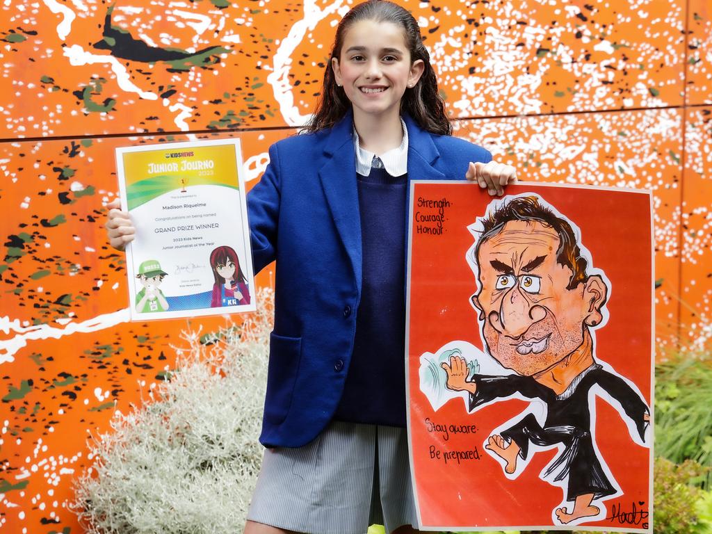 Madison won the Secondary news story (print) category of the competition and was unanimously selected by Kids News and Studio 10 judges as the overall for her story of karate kids fighting back against bullying. Picture: Ian Currie