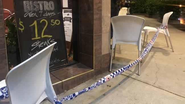 A crime scene was established at the Camelia Grove Hotel on Saturday after a man was stabbed. Picture: Louise Starkey