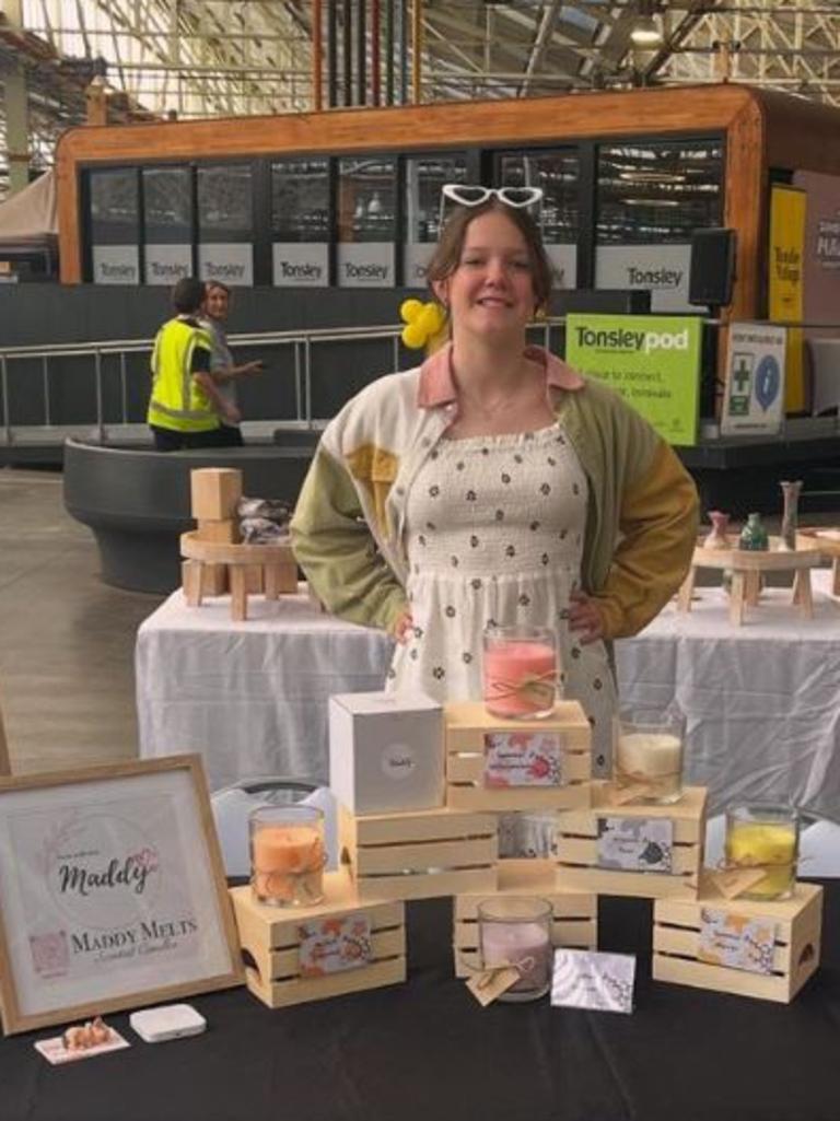 Maddy started her candle business, Maddy Melts, last year. Picture: Instagram