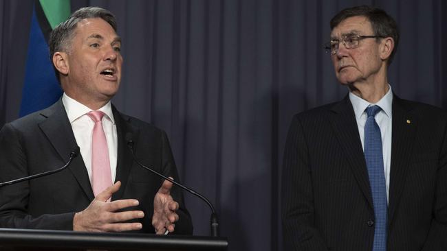 Defence Minister Richard Marles, left, with Sir Angus Houston. Picture: Gary Ramage