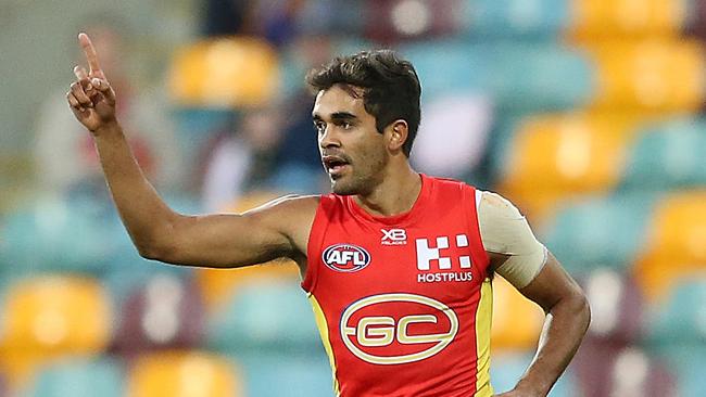 Jack Martin celebrates a goal against Melbourne earlier this year. Pic: Getty Images