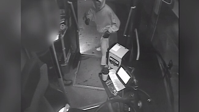 A still from CCTV footage from the bus driver attack at Forest Lake. Picture: Supplied