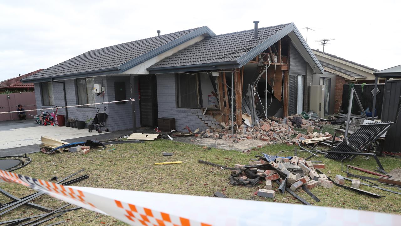 A car has crashed into a home on Ivan Crescent in Hampton Park about 4.30am on Wednesday. Picture: NewsWire/ David Crosling