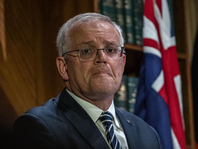 Prime Minister Scott Morrison denies the RBA decision will ruin his re-election chances. Picture: Jason Edwards