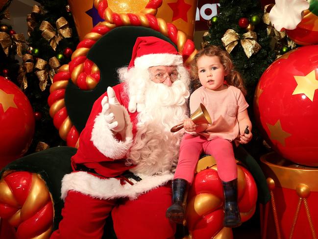 Santa flies into Dandenong Plaza on November 25.