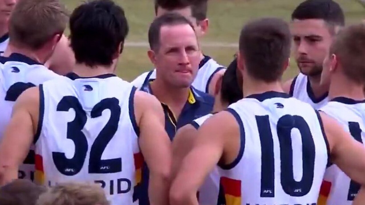 Adelaide coach Don Pyke stares down his team during their loss to Melbourne.