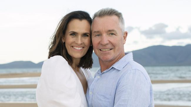 Amanda and Paul Green on Pallarenda Beach in Townsville. The former halfback and North Queensland coach died while suffering from a ‘severe’ form of chronic traumatic encephalopathy last year.