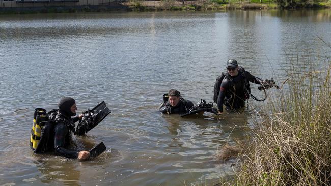 AA police divers at an operation at Stebonheath Park in Andrews Farm searching for missing person Geoffrey McLean in September 2022. Picture: Naomi Jellicoe