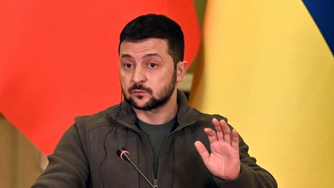 Volodymyr Zelensky says hundreds of thousands of people would be in danger of rapid flooding if the dam was destroyed. Picture: AFP