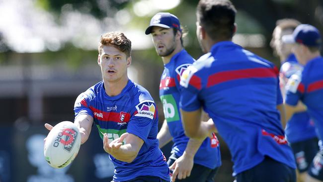 Kalyn Ponga during a Newcastle Knights training session at Balance Field in Newcastle, Wednesday, November 6, 2019. (AAP Image/Darren Pateman) NO ARCHIVING