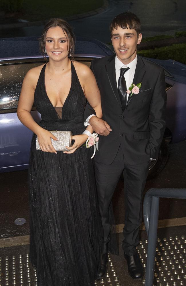 Ella Weir partnered by Ben Squires. Highfields State Secondary College Year 12 Formal. Wednesday 13th November, 2024. Picture: Nev Madsen.