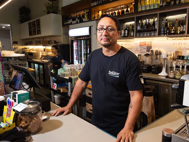 16/01/25. The Daily Telegraph. News. Wynyard, Sydney, NSW. Pics by Julian Andrews.Portraits of Sunil Shrestha, owner of Tom and GerryÃs cafe near Wynyard.
