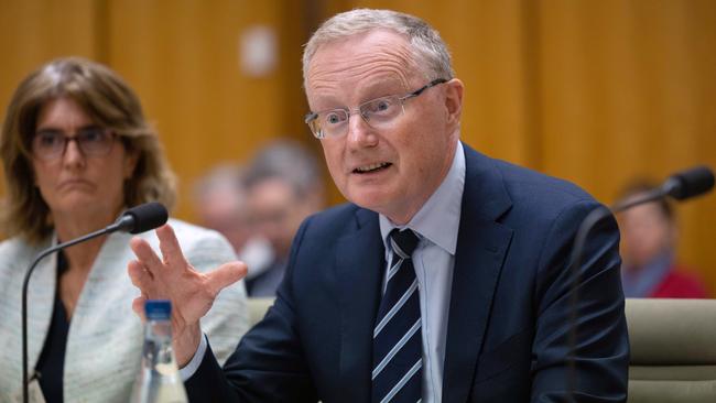 RBA governor Philip Lowe reacts to questioning by the Senate committee on Wednesday. Picture: Gary Ramage