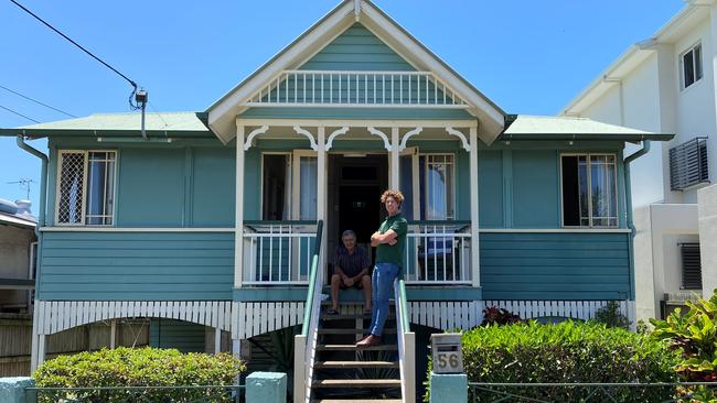 Roland Dean with Mike Edwards, the caretaker of 56 Ernest St, which Mr Dean's family has owned since the 1970s.