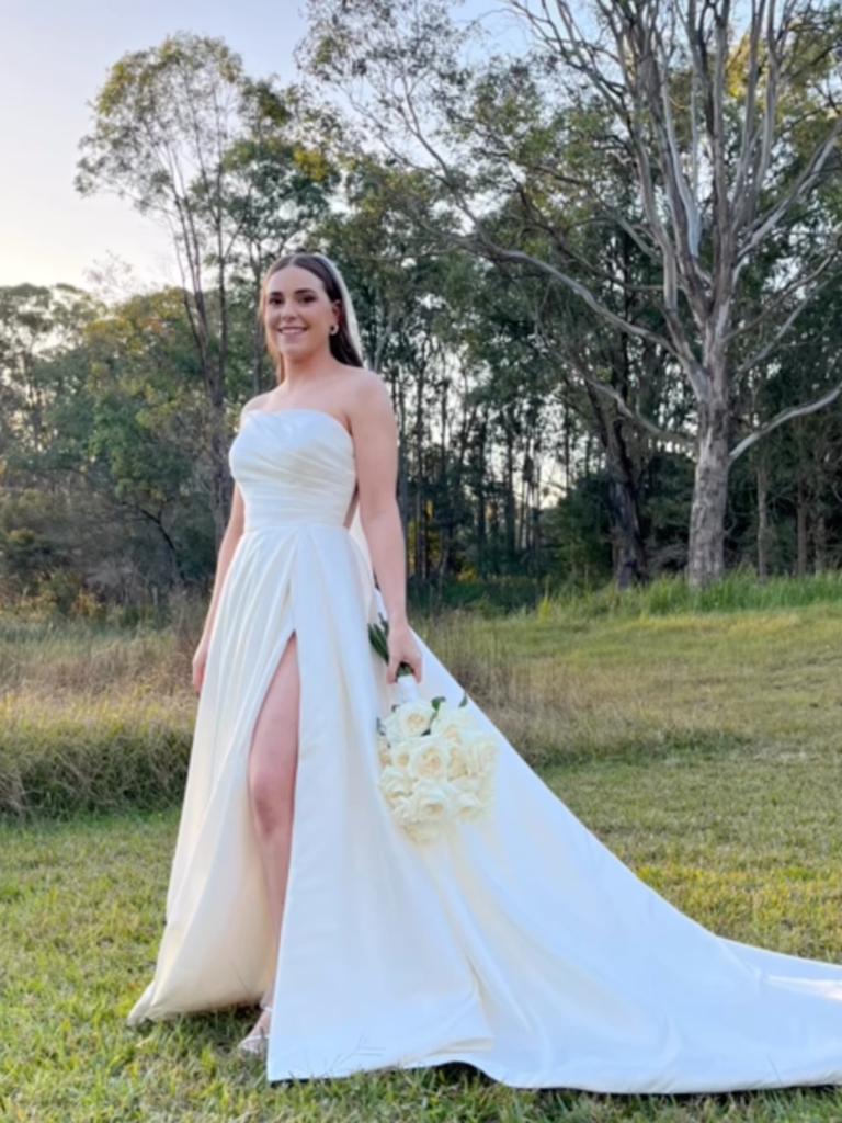 Bride Madeleine Edsell allegedly tried to get into her car to drive to the incident after hearing of the bus crash. Picture: Instagram