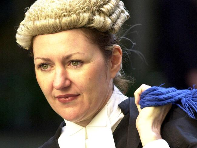 Margaret Cunneen arrives at the Supreme Court in Brisbane in 2003 to prosecute Chief Magistrate Fingleton for perverting the course of justice.